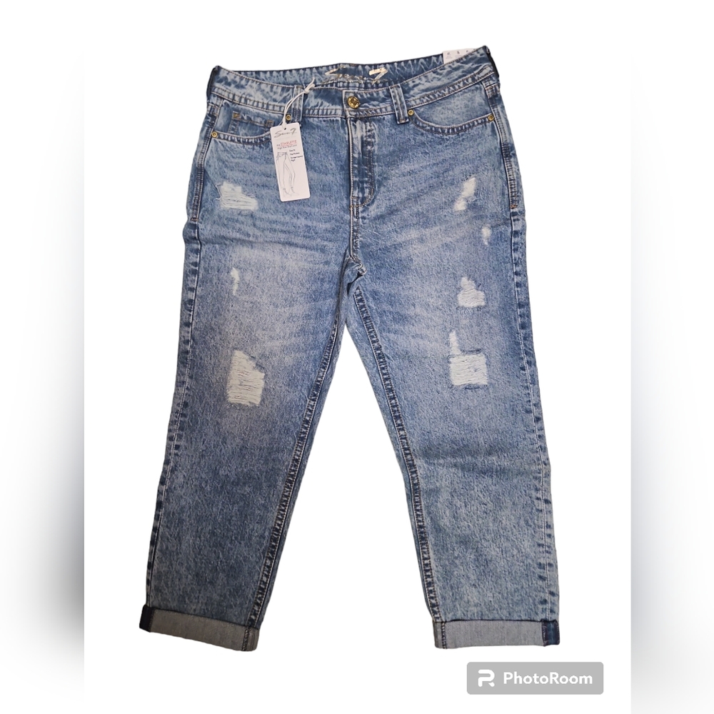 Seven 7 starlette ligh rise bf cuffed hem jeans